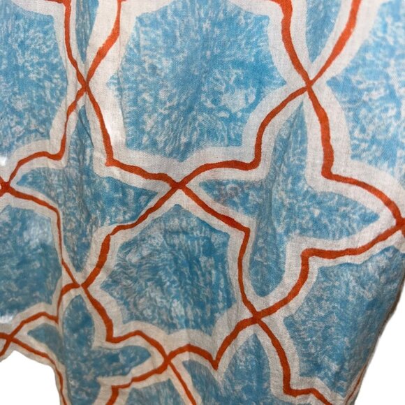 Roberta Roller Rabbit turquoise red Moroccan Tile Print cotton tunic dre… - Picture 3 of 6